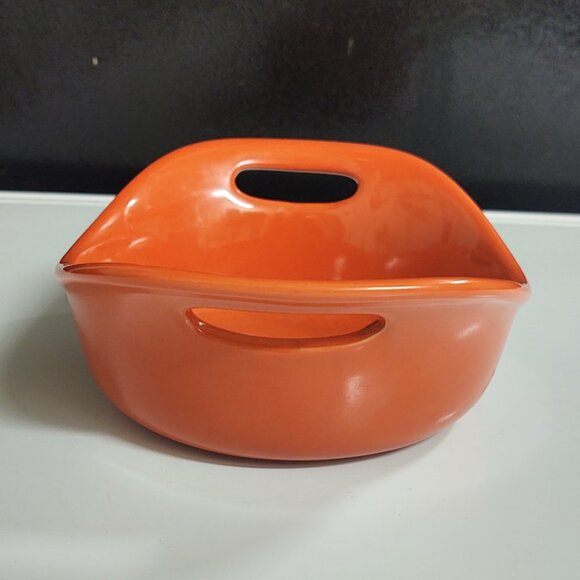 RACHAEL RAY ORANGE 8 OZ CERAMIC STONEWARE FLARED HANDLE BAKING DISH CASSEROLE - Picture 6 of 6